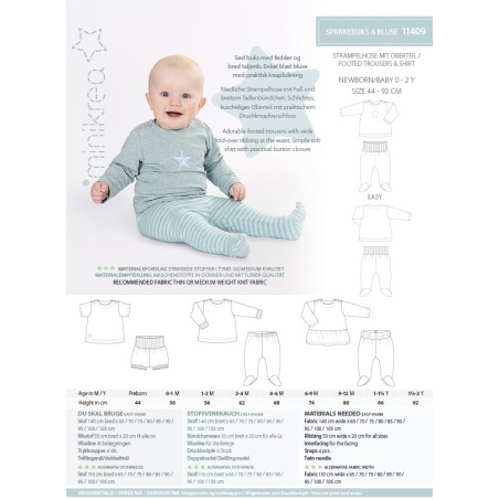 Sparkebuks & Bluse minikrea snitmønster 11409