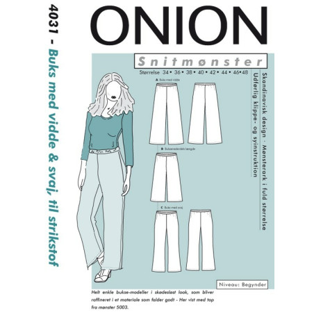 Buks m/vidde og svaj strikstof Onion snitmønster