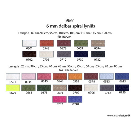 6mm spiral lynlås 9661