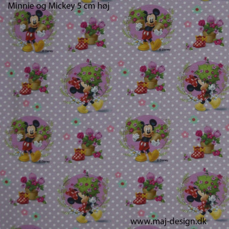 Minnie og Mickey  Digital print 140 cm bred
