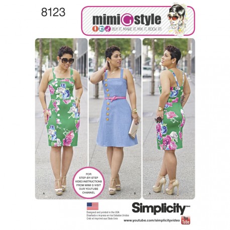Kjole MimiGstyle Simplicity snitmønster 8123