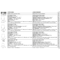 Tøjdyr ræv, ulv, kanin og bjørn snitmønster 8188