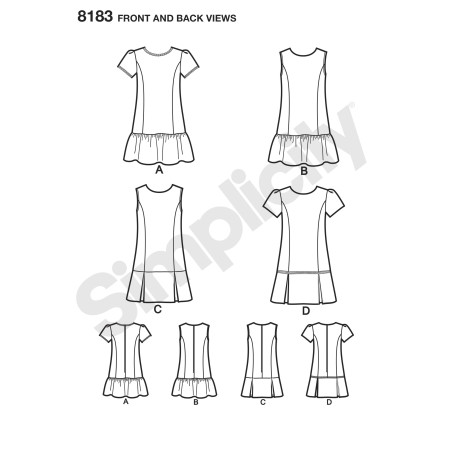 Pige kjole snitmønster 8183