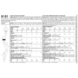 Babytøj heldragt m/fødder og hætte snitmønster 8181