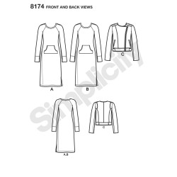 Kjole og jakke MiniGstyle også plusmode Simplicity  snitmønster 8174