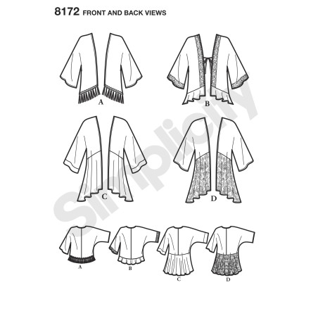 Kort kimono Simplicity snitmønster 8172