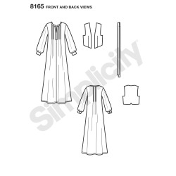 Maxikjole, vest og slips Simplicity snitmønster 8165
