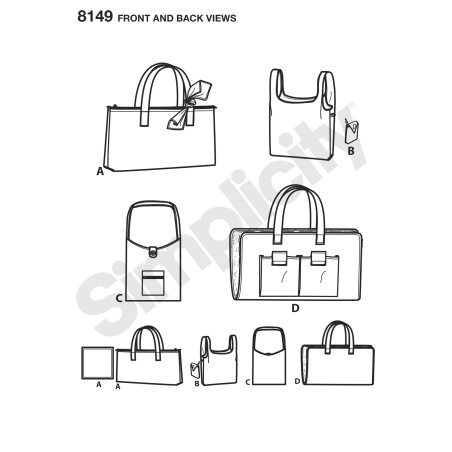 Taske og hunde tæppe Simplicity snitmønster 8149