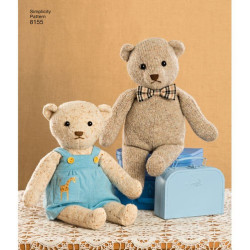 Teddybjørn og tøj Simplicity snitmønster 8155