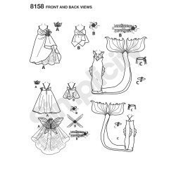 Dukke kostume havfrue Simplicity snitmønster 8158