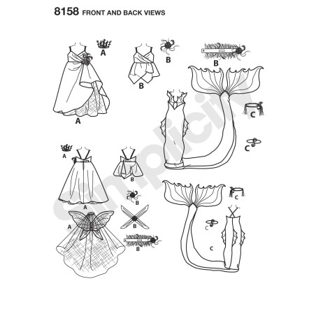 Dukke kostume havfrue Simplicity snitmønster 8158