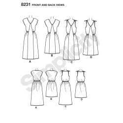 Kjole Simplicity snitmønster 8231