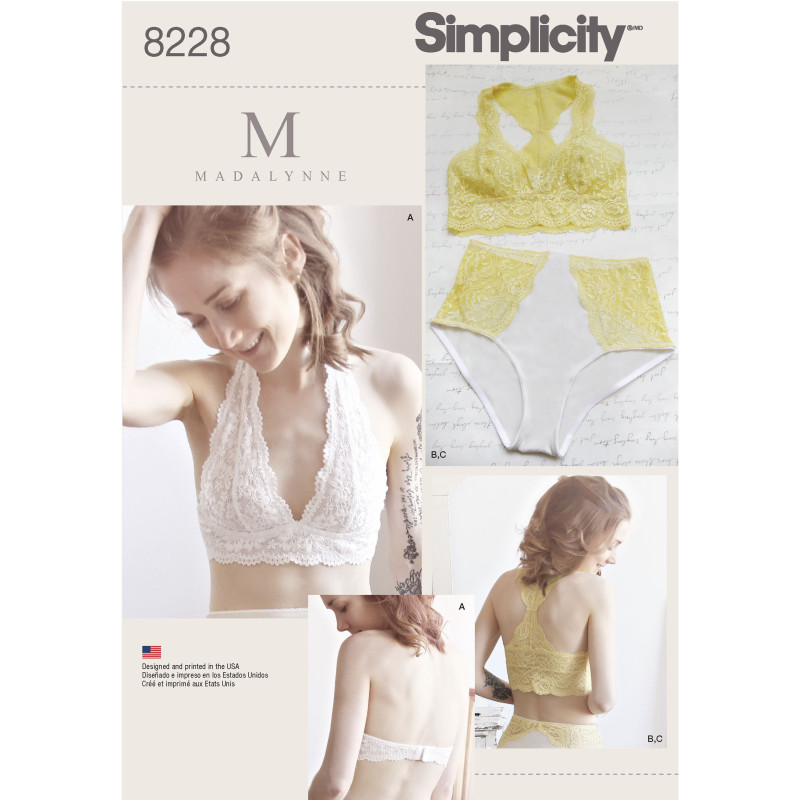Blød BH og trusser Simplicity snitmønster 8228