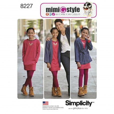 Pigekjole og leggings også pige+ MimiGstyle Simplicity snitmønster 8227