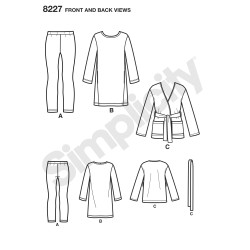 Pigekjole og leggings også pige+  MimiGstyle Simplicity snitmønster 8227