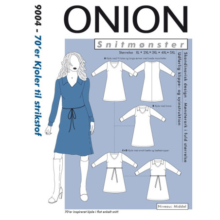 70èr kjole også plusmode Onion snitmønster