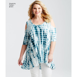 Tunika m/åben skulder plusmode snitmønster 8141