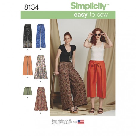 Slå-om bukser Simplicity snitmønster 8134