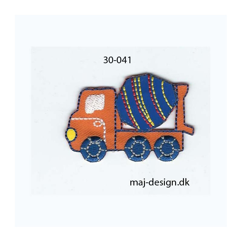 Betonkanon orange/blå 5,5x3,5 cm strygemærke