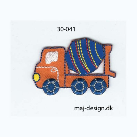 Betonkanon orange/blå 5,5x3,5 cm strygemærke