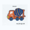 Betonkanon orange/blå 5,5x3,5 cm strygemærke