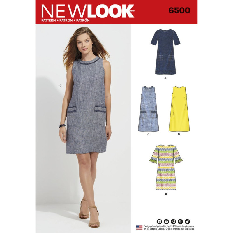Spencer og kjole snitmønster New look 6500 Spencer og kjole snitmønster New look 6500