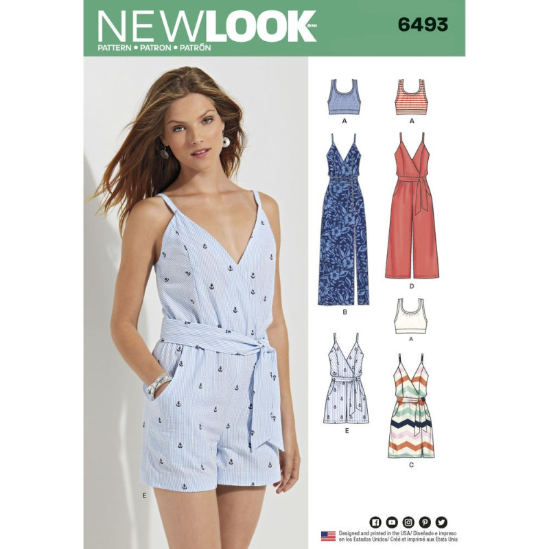 Kjole, jumpsuit og top snitmønster New look 6493