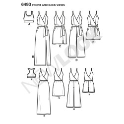 Kjole, jumpsuit og top snitmønster New look 6493