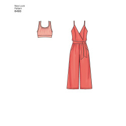 Kjole, jumpsuit og top snitmønster New look 6493