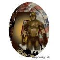 Captain America Printet strygelap oval 11x8 cm