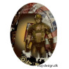 Captain America  Printet strygelap oval  11x8 cm