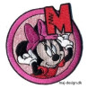Broderet strygemærke Minnie  m/bogstav Ø 7,5 cm