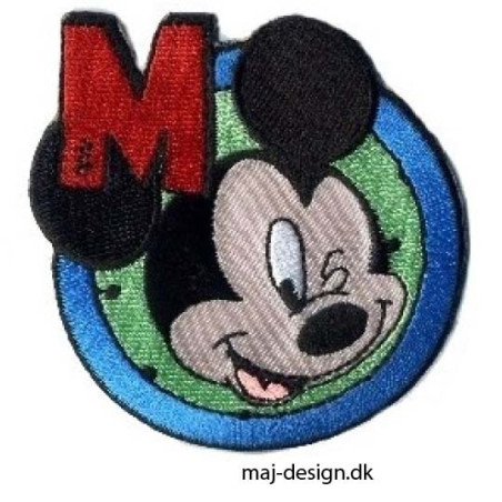 Broderet strygemærke Micket Mouse Ø 7,5 cm