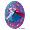 Anna & Elsa Printet strygelap oval  11x8 cm