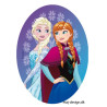 Anna &  Elsa Printet strygelap oval 11x8 cm