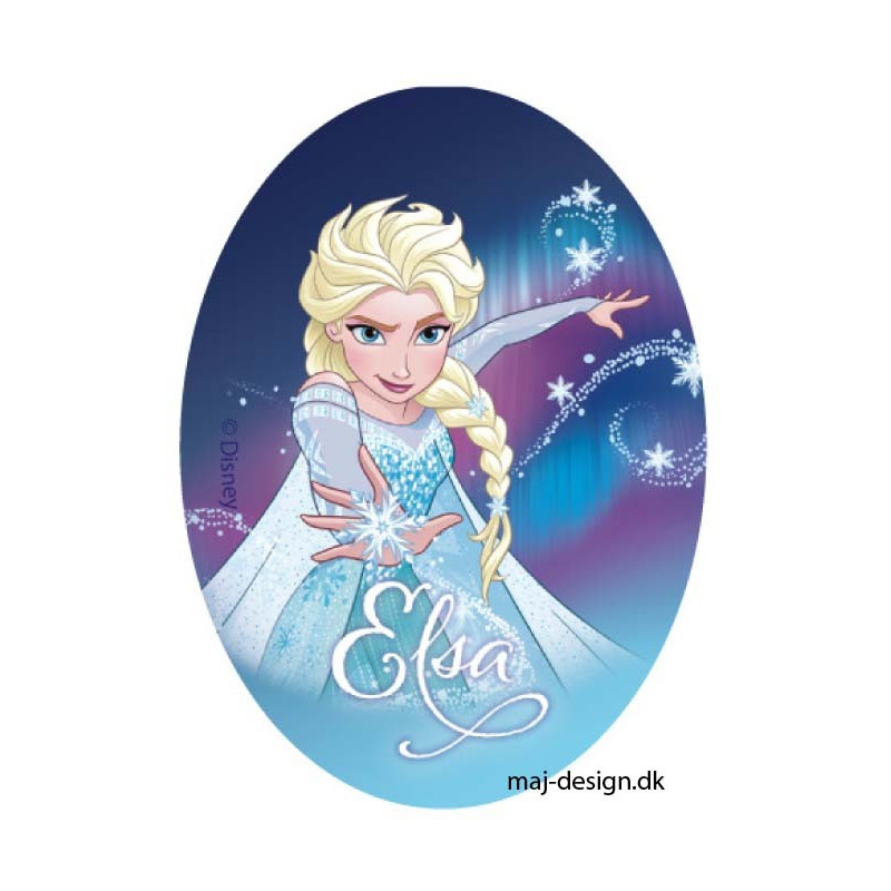 Elsa Printet strygelap  oval 11x8 cm