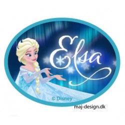 Elsa Printet strygemærke oval 7x 5,5 cm