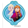 Anna & Elsa Printet strygemærke 7x6,5 cm