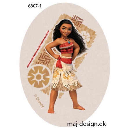 Vaiana Printet strygelap oval 11x8 cm