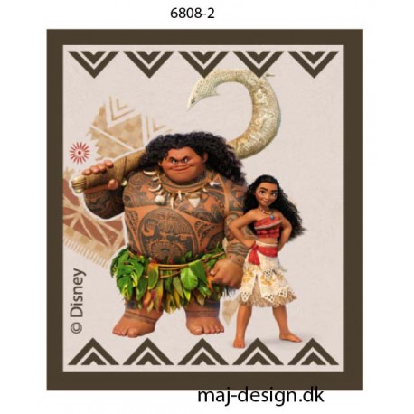 Maui & Vaiana Printet strygemærke 6,5x6,5 cm