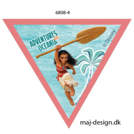 Vaiana Printet strygemærke trekantet 6,5x7 cm