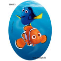 Dory & Nemo Printet strygelap oval 11x8 cm