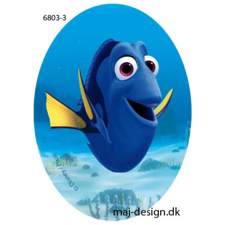 Dory Printet strygelap  oval 11x8 cm