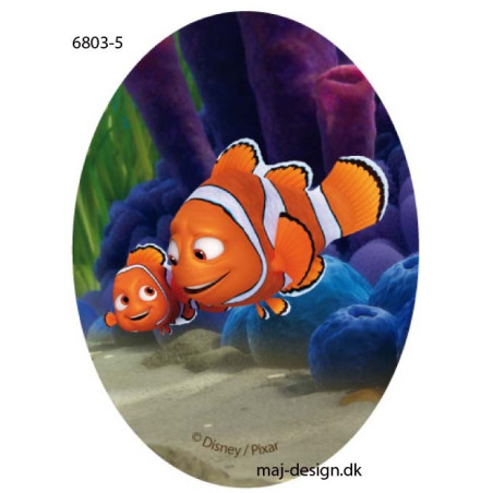 Nemo & Malin Printet strygelap  oval 11x8 cm