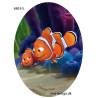 Nemo & Malin Printet strygelap  oval 11x8 cm