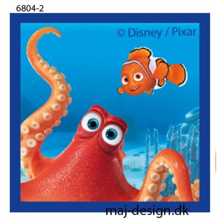 Hank & Nemo Printet strygemærke 6x6 cm