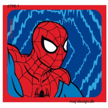 Spider-man printet strygemærke 6x6,5 cm
