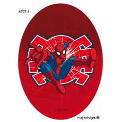 Spider-man printet strygelap oval 11x8 cm