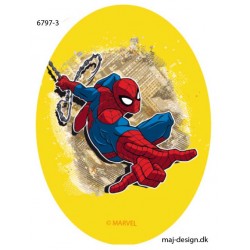 Spider-man printet strygelap oval 11x8 cm