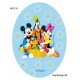 Mickey Mouse & Co printet strygelap oval 11x8 cm